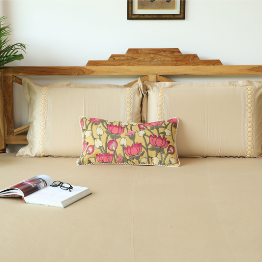 Kalamkari Lotus Bedsheet Set