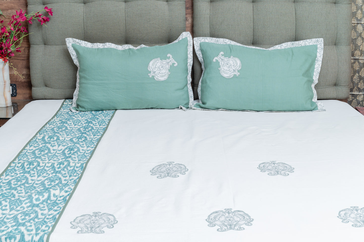 Aqua Ikkat Bedsheet