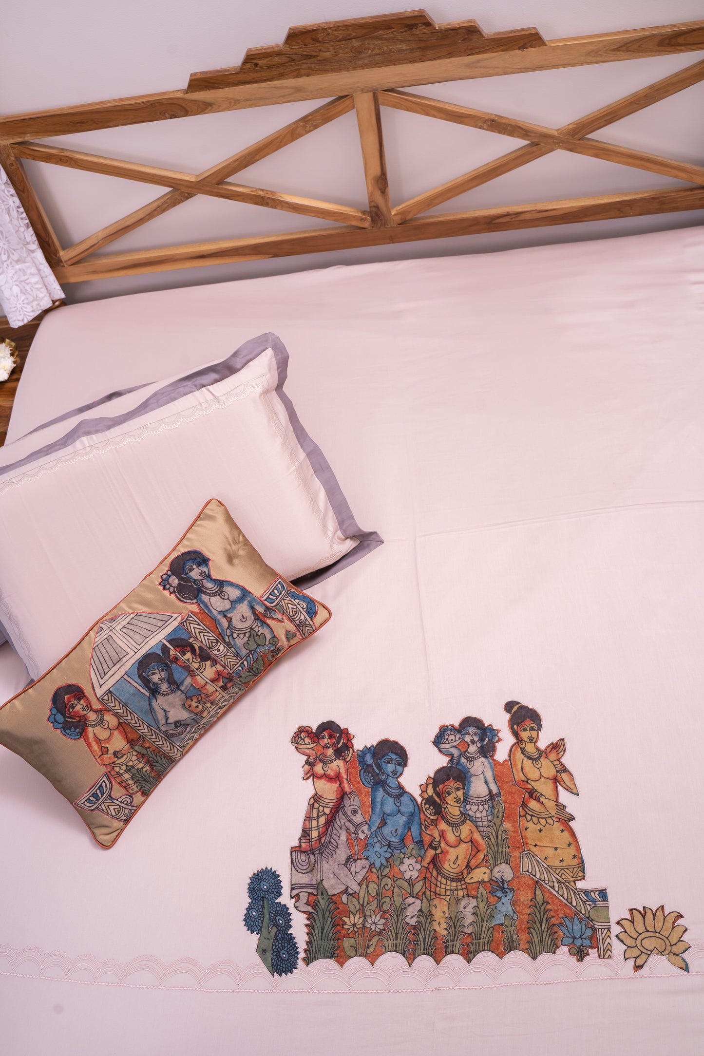 Kalamkari Applique Bedsheet