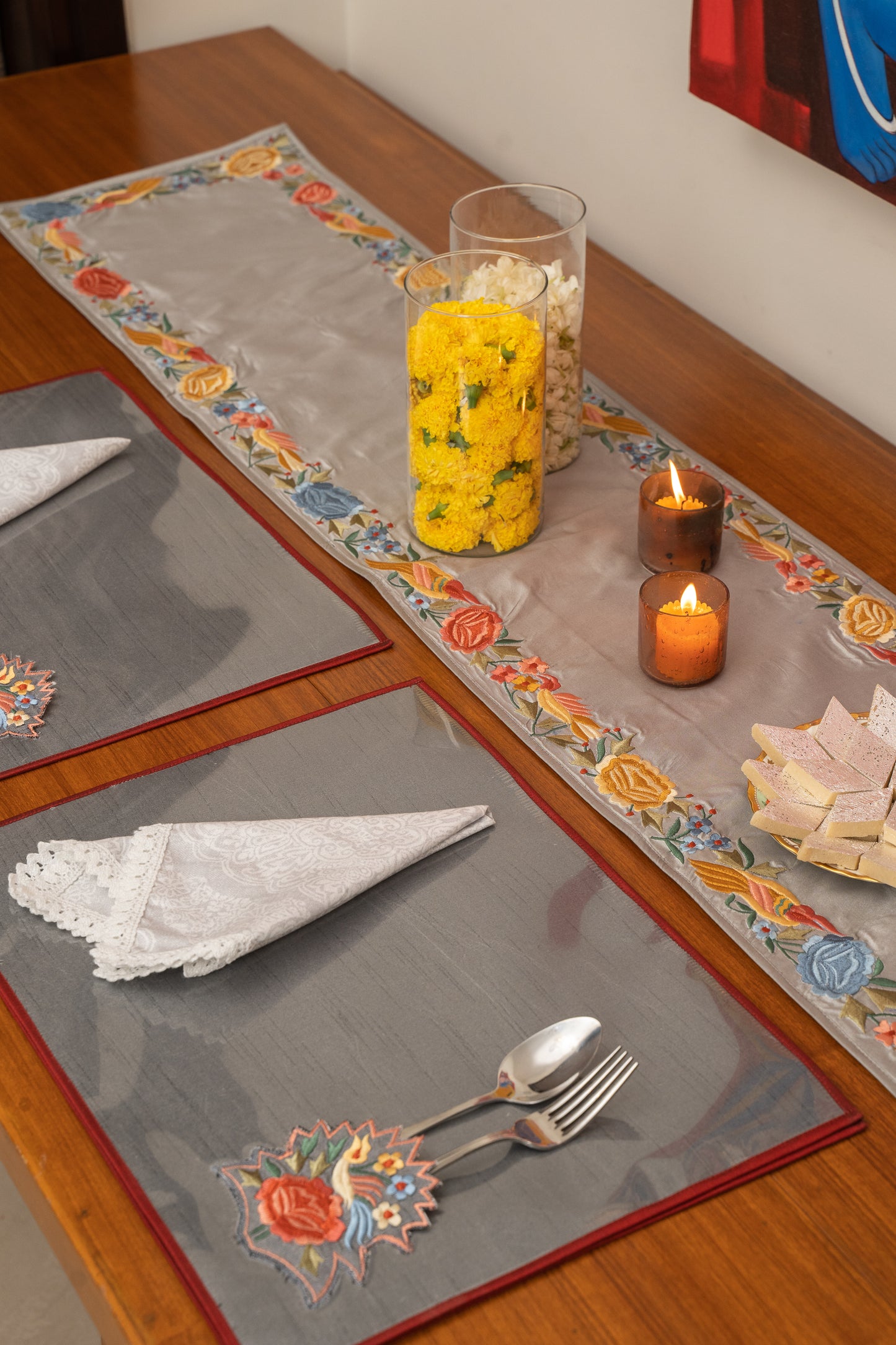 Parsi Embroidery Runner Set