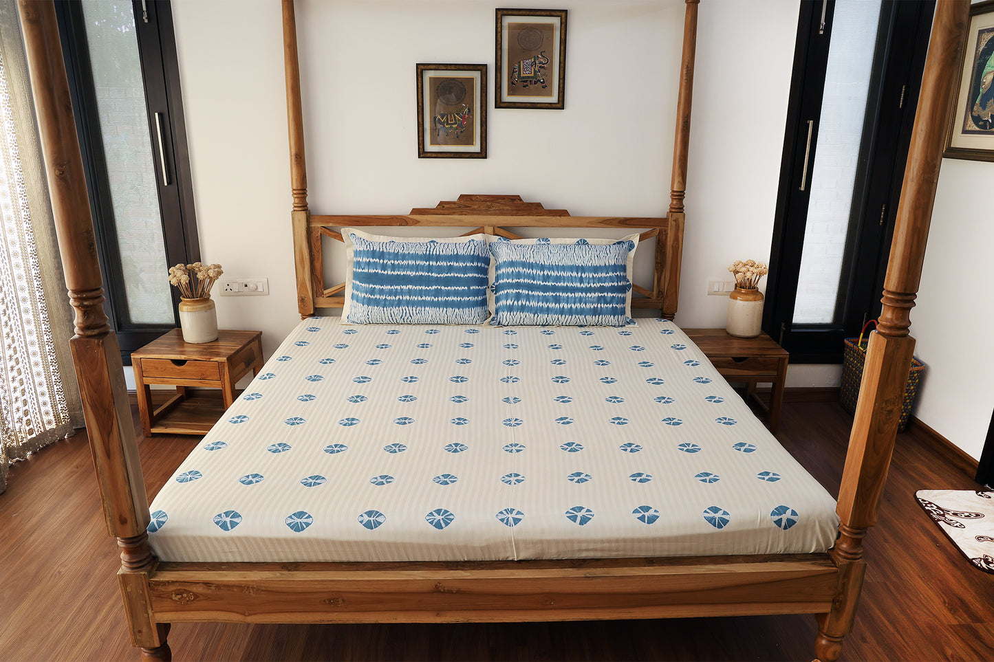 Blue Tie and Dye Bedsheet