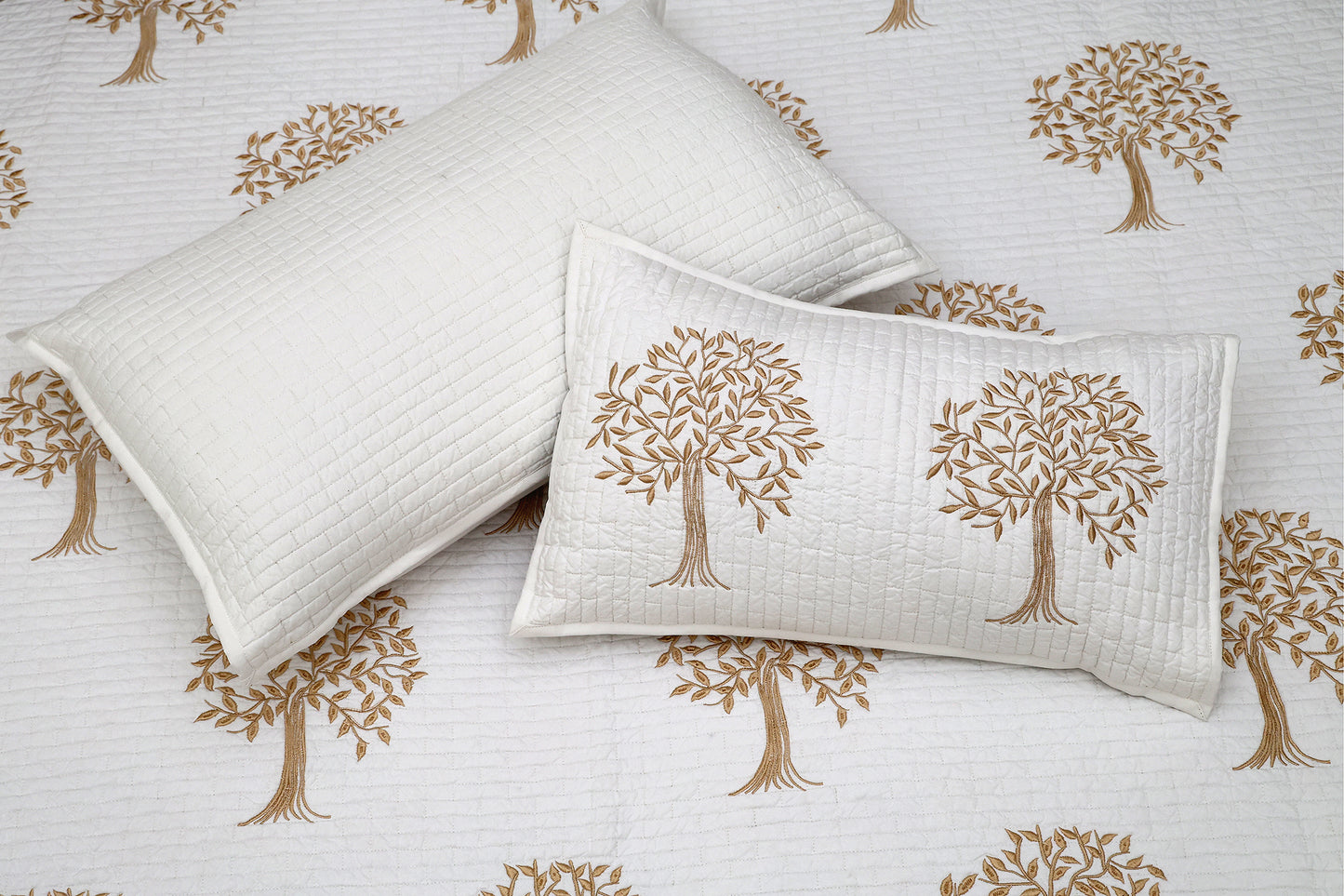 Golden Tropical Quilted Bedcover