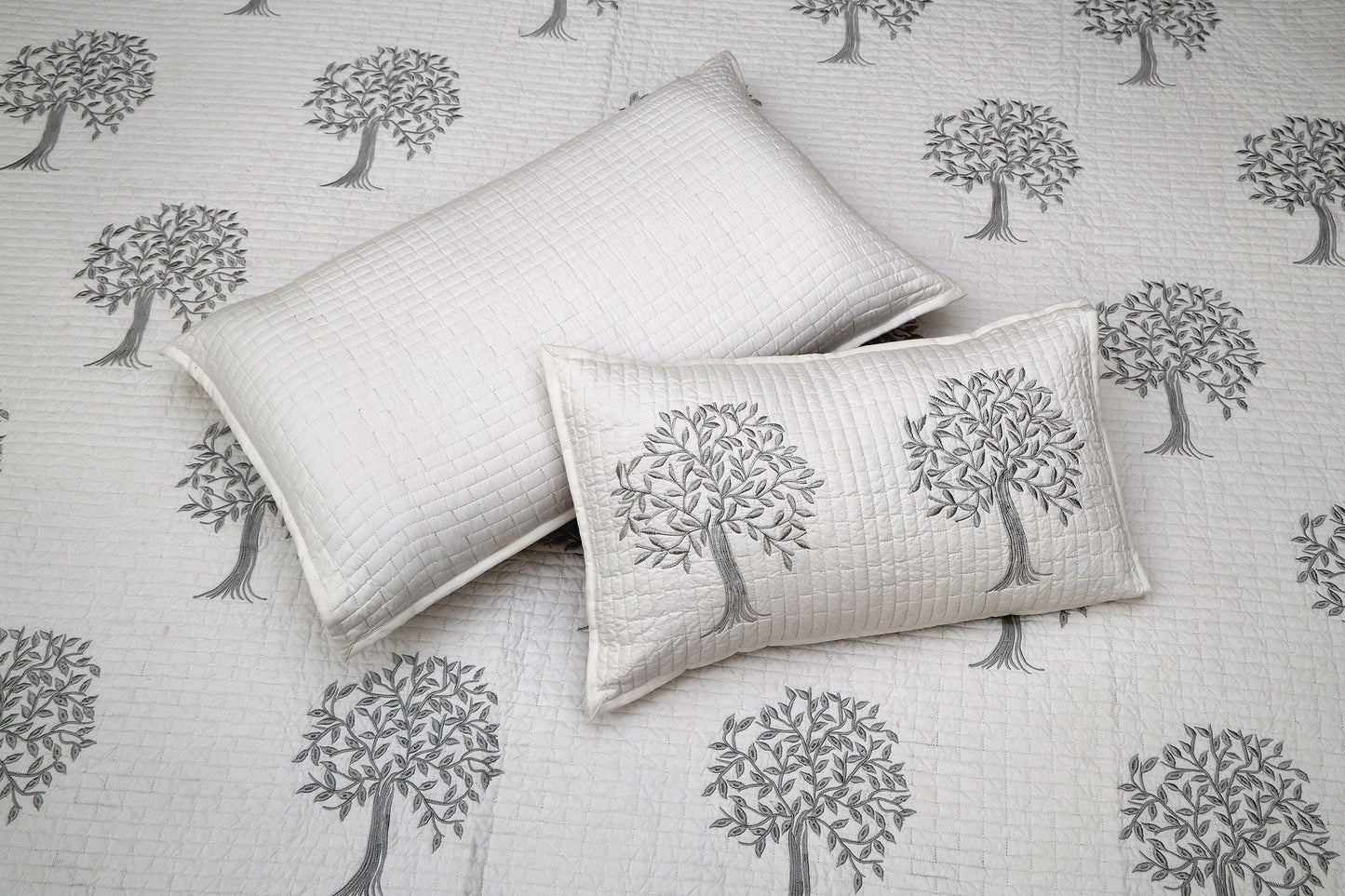 Silver Tropical Quilted Bedcover