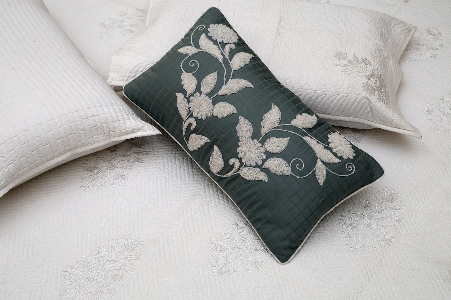 Ivory Tropical Quilted Bedcover