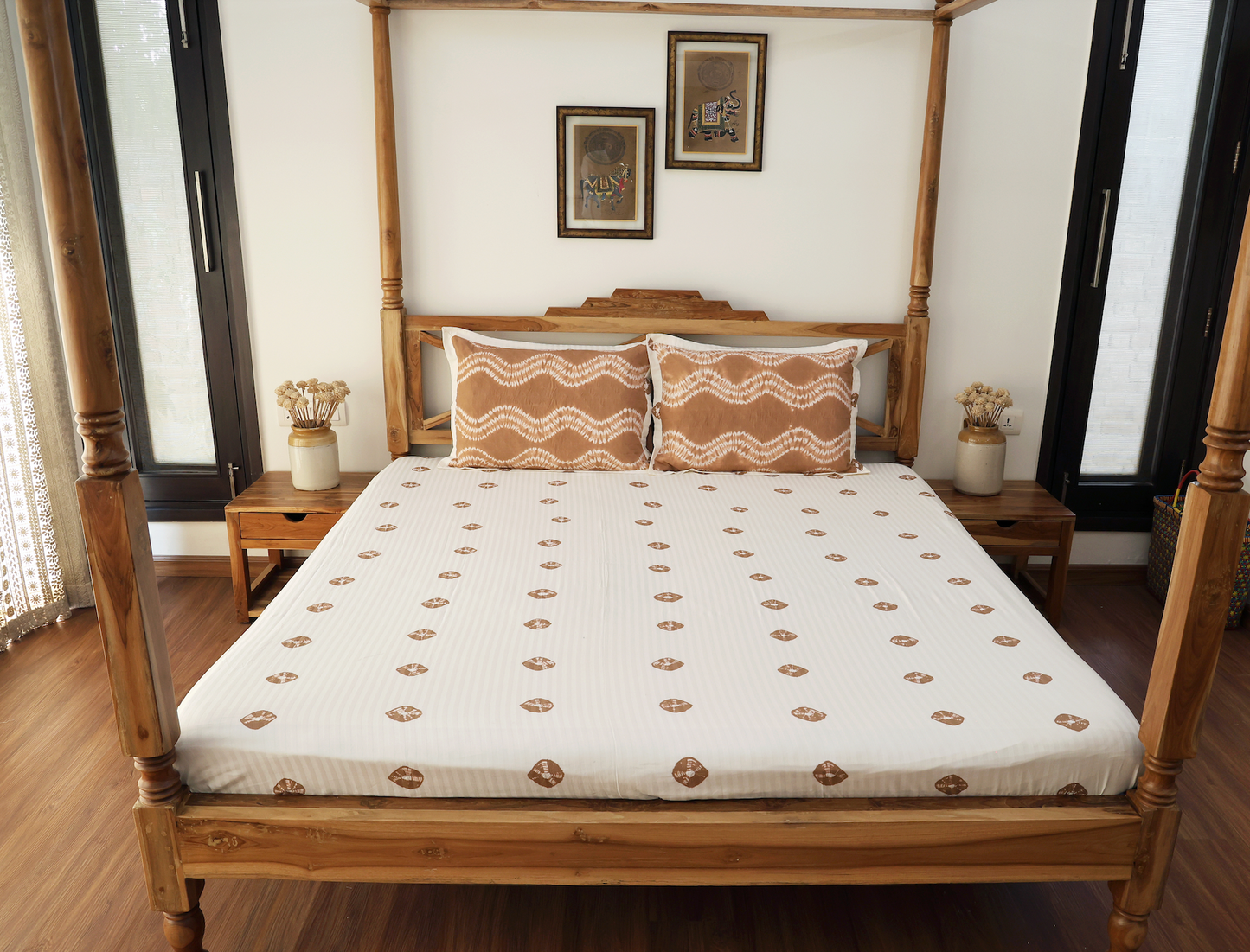 Brown Tie and Dye Bedsheet