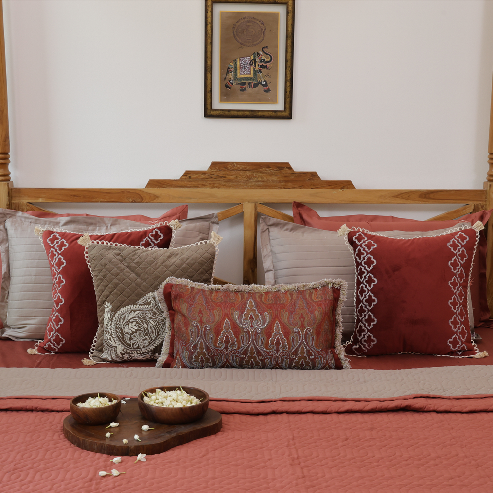 Burnt Rust Cotton Bedspread