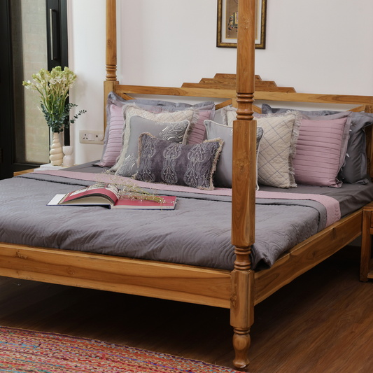Charcoal Grey Cotton Bedspread