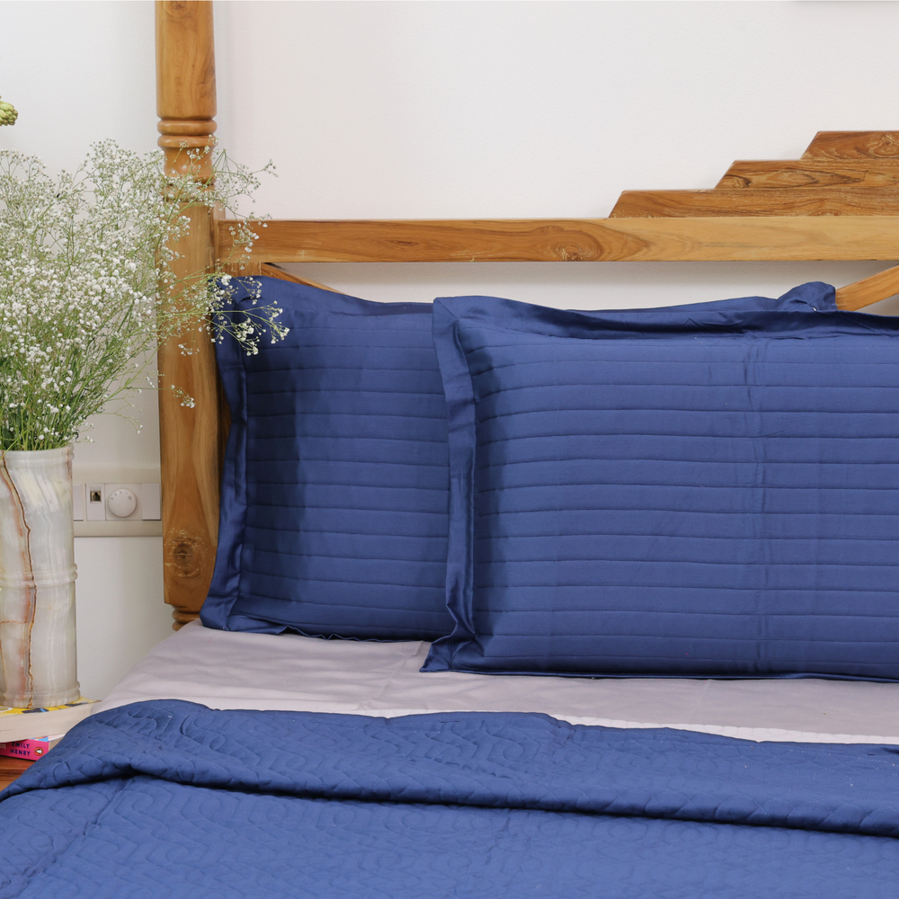 Royal Blue Cotton Bedspread