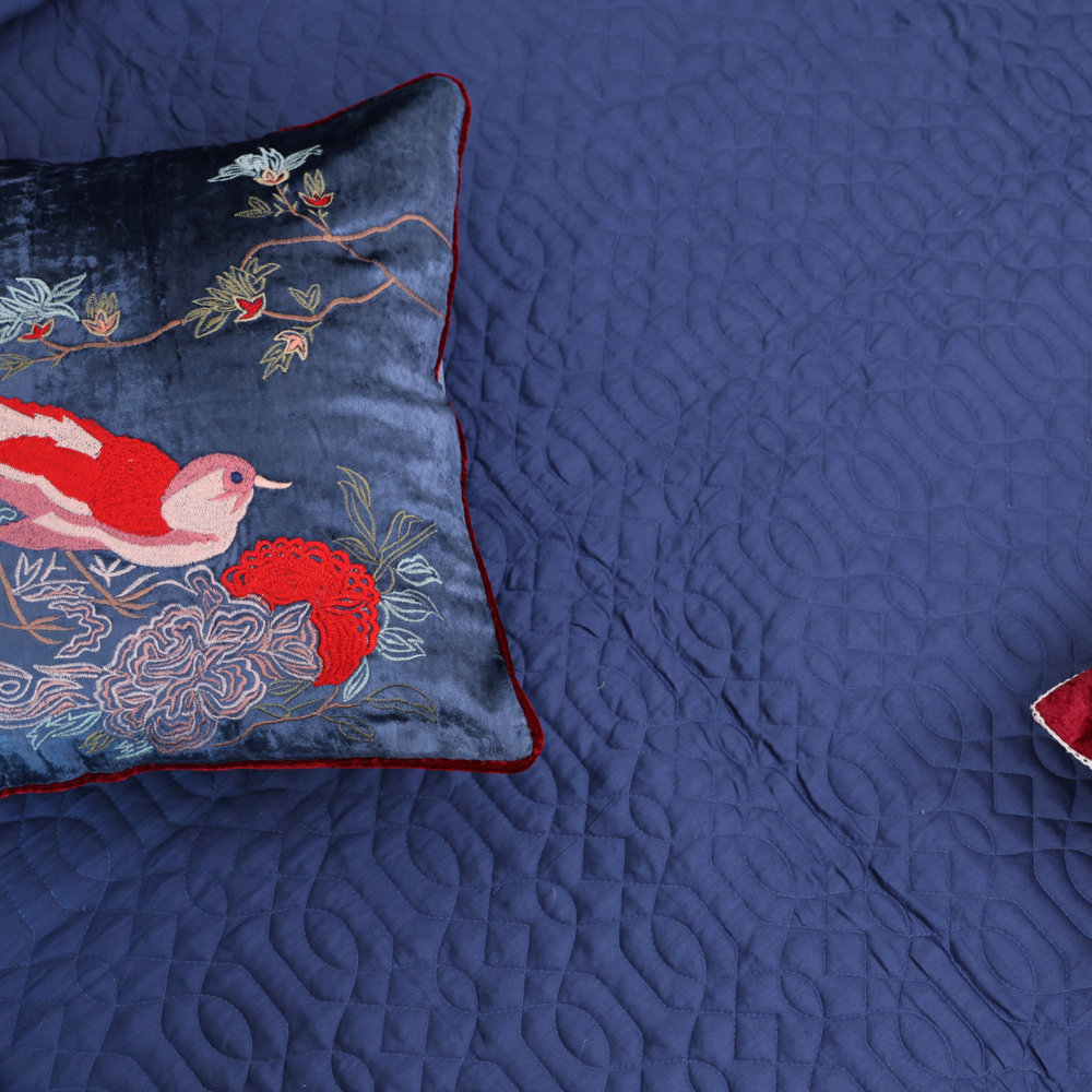 Royal Blue Cotton Bedspread
