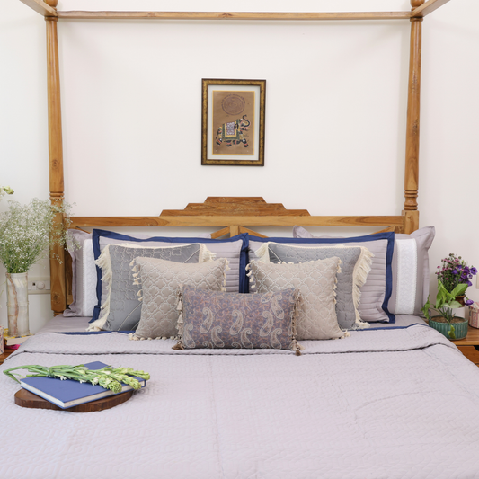 Pearl Grey Cotton Bedspread