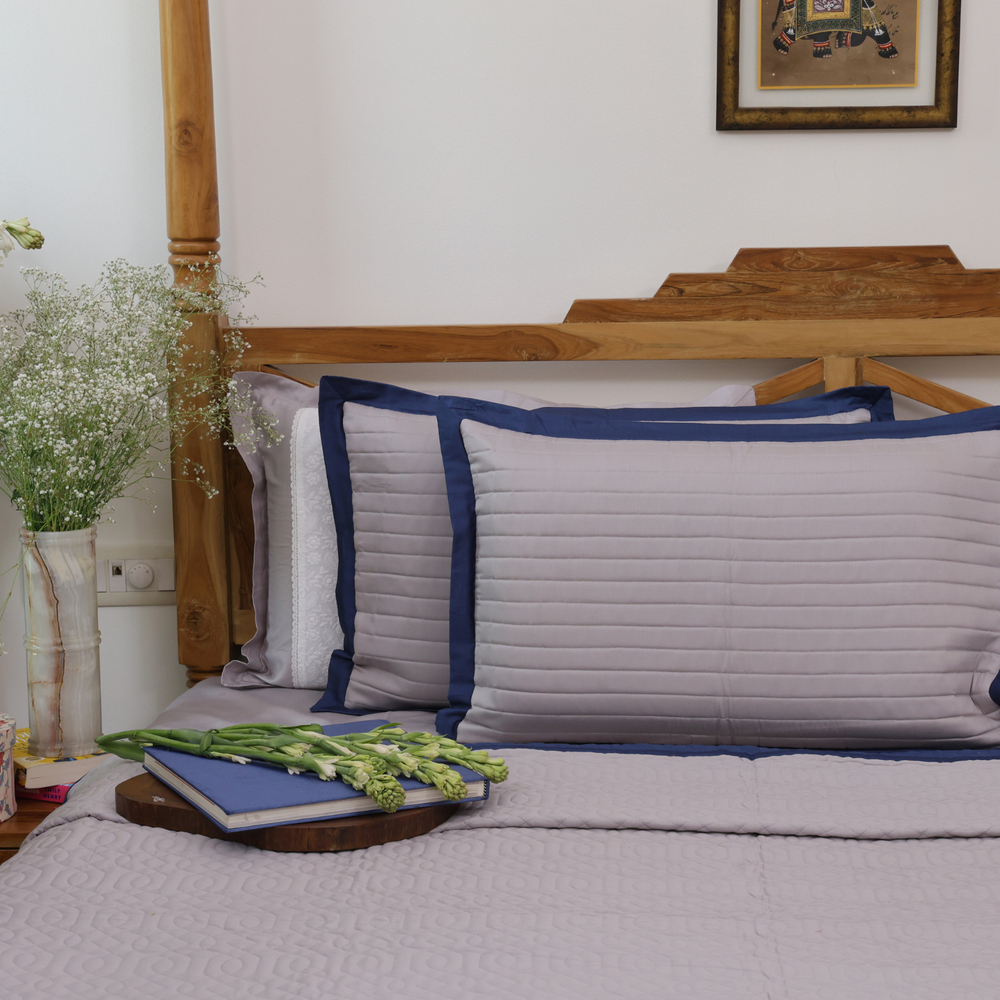 Pearl Grey Cotton Bedspread