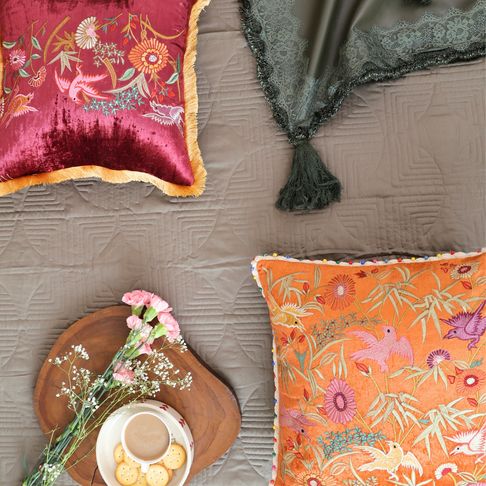Olive Cotton Bedspread