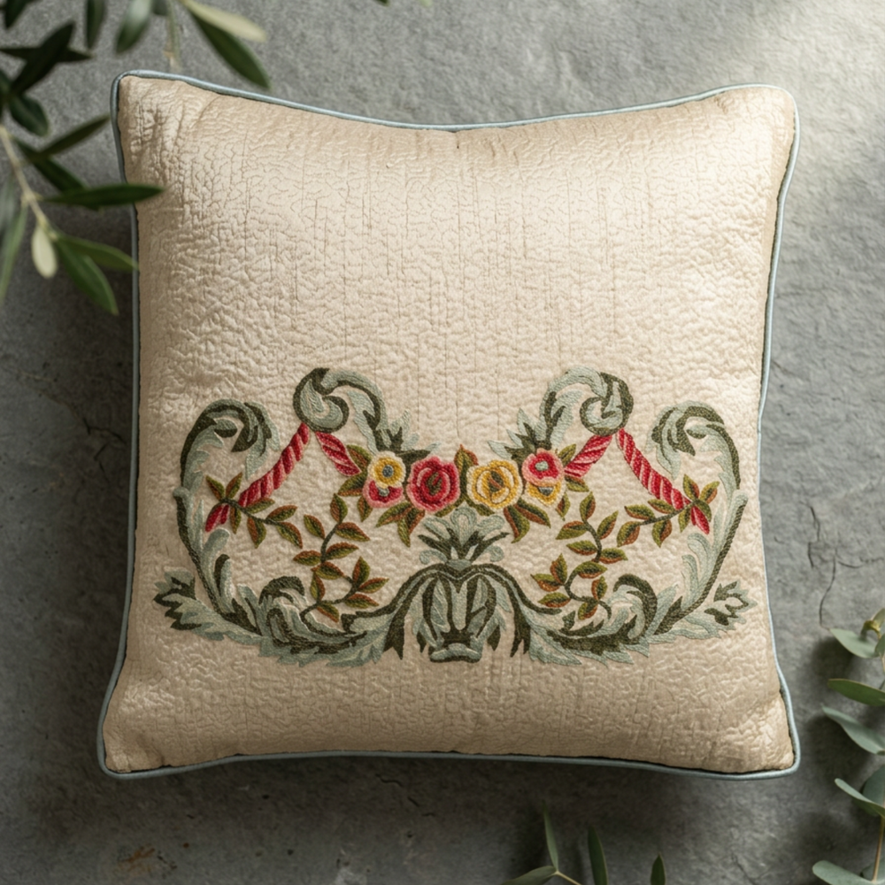 Gulmohar Ivory Cushion