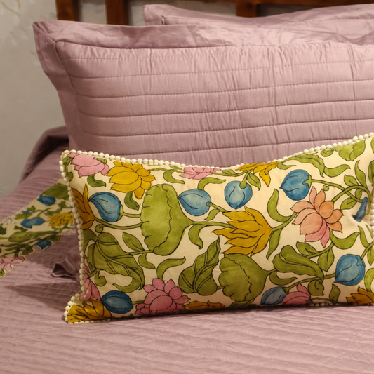 Kalamkari Mauve Mist Bedspread Set