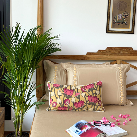 Kalamkari Lotus Bedsheet Set