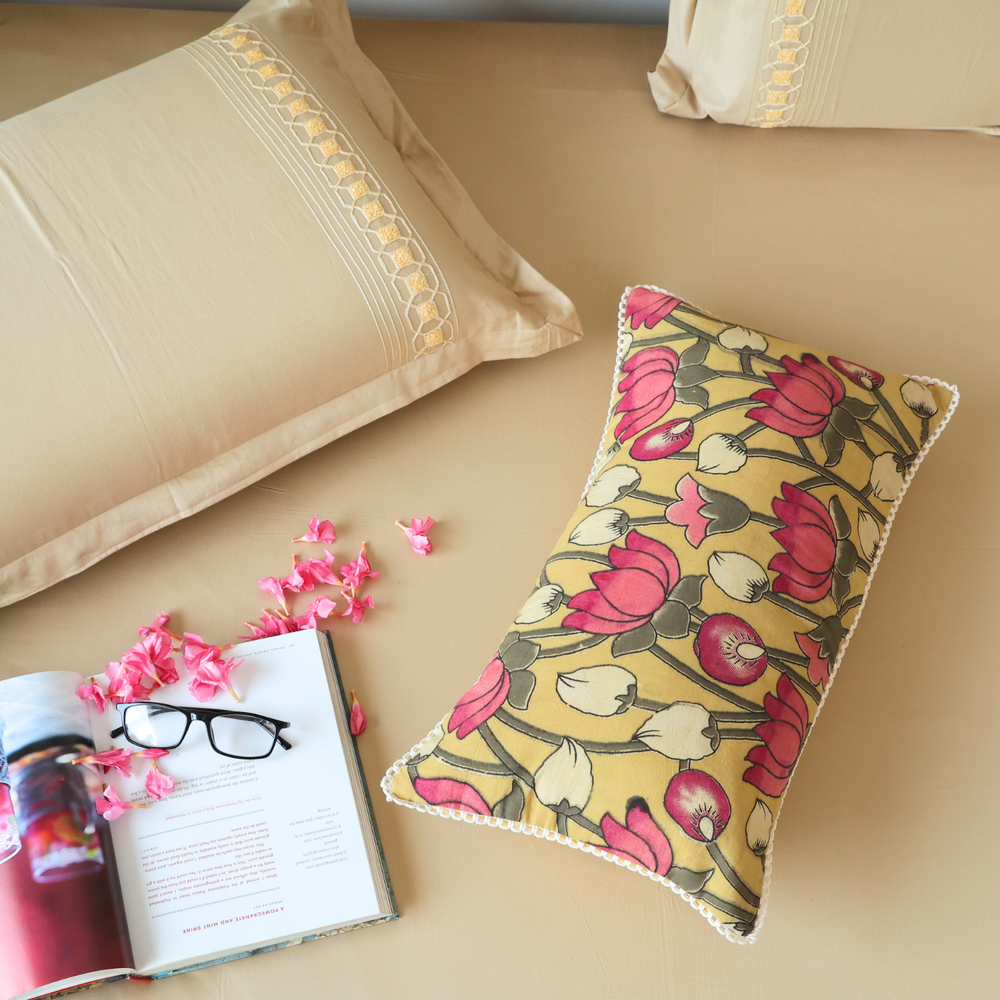 Kalamkari Lotus Bedsheet Set