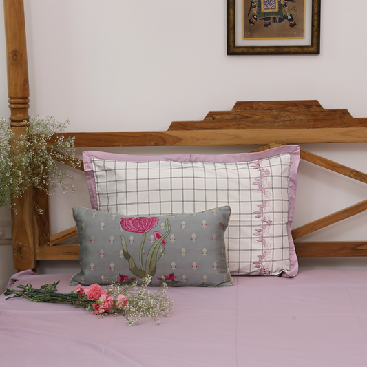 Floral Grid Bedsheet Set