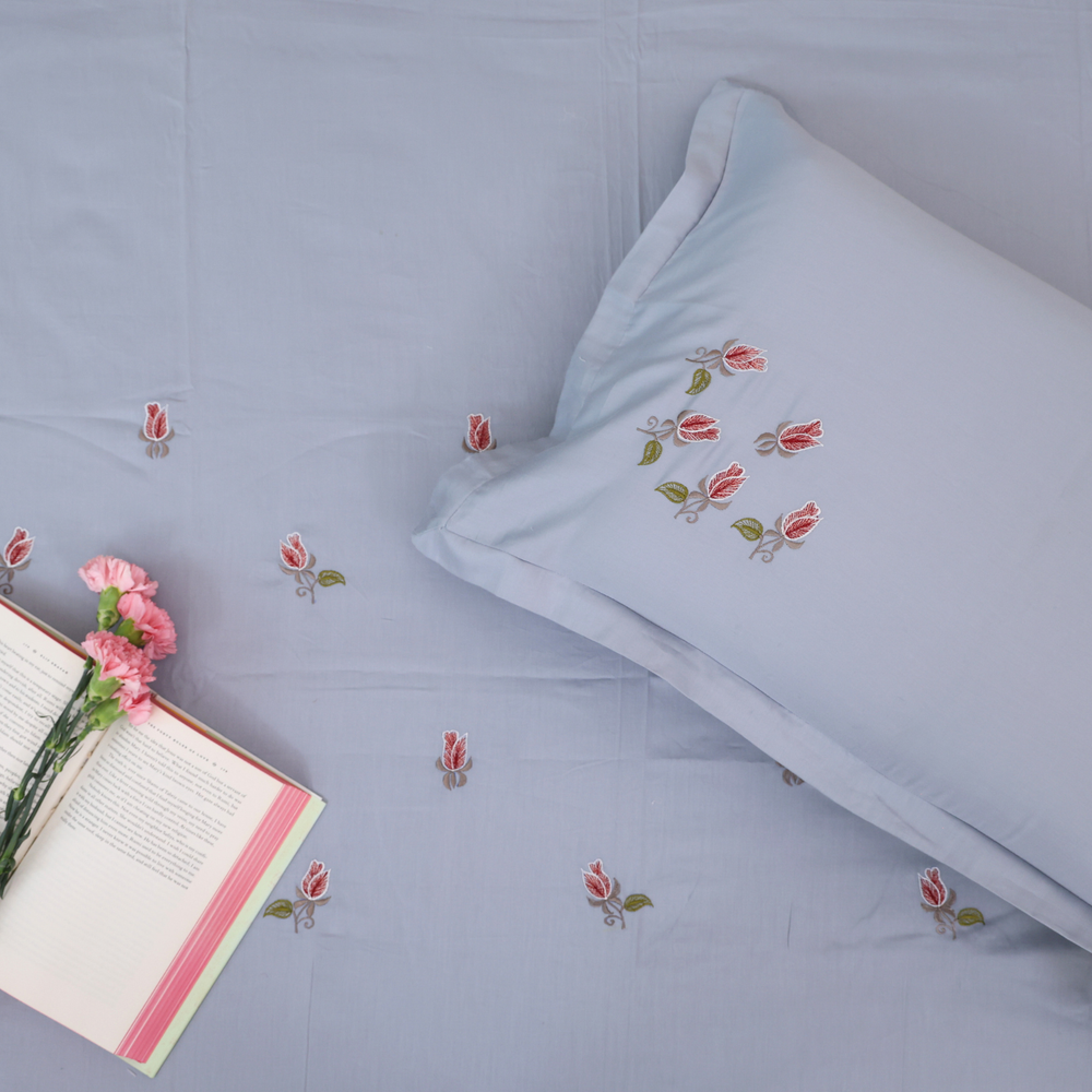 Flower Shower Embroidery Bedsheet