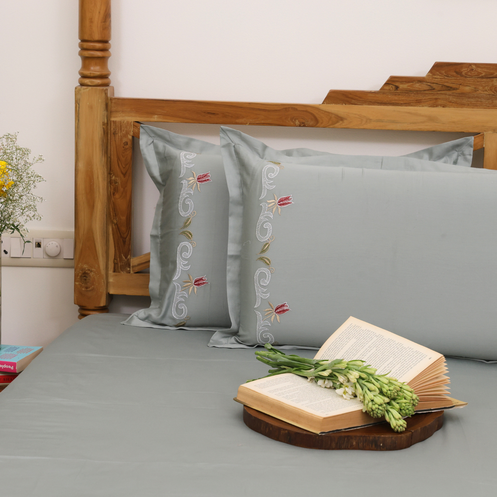 Monsoon Season Embroidery Bedsheet