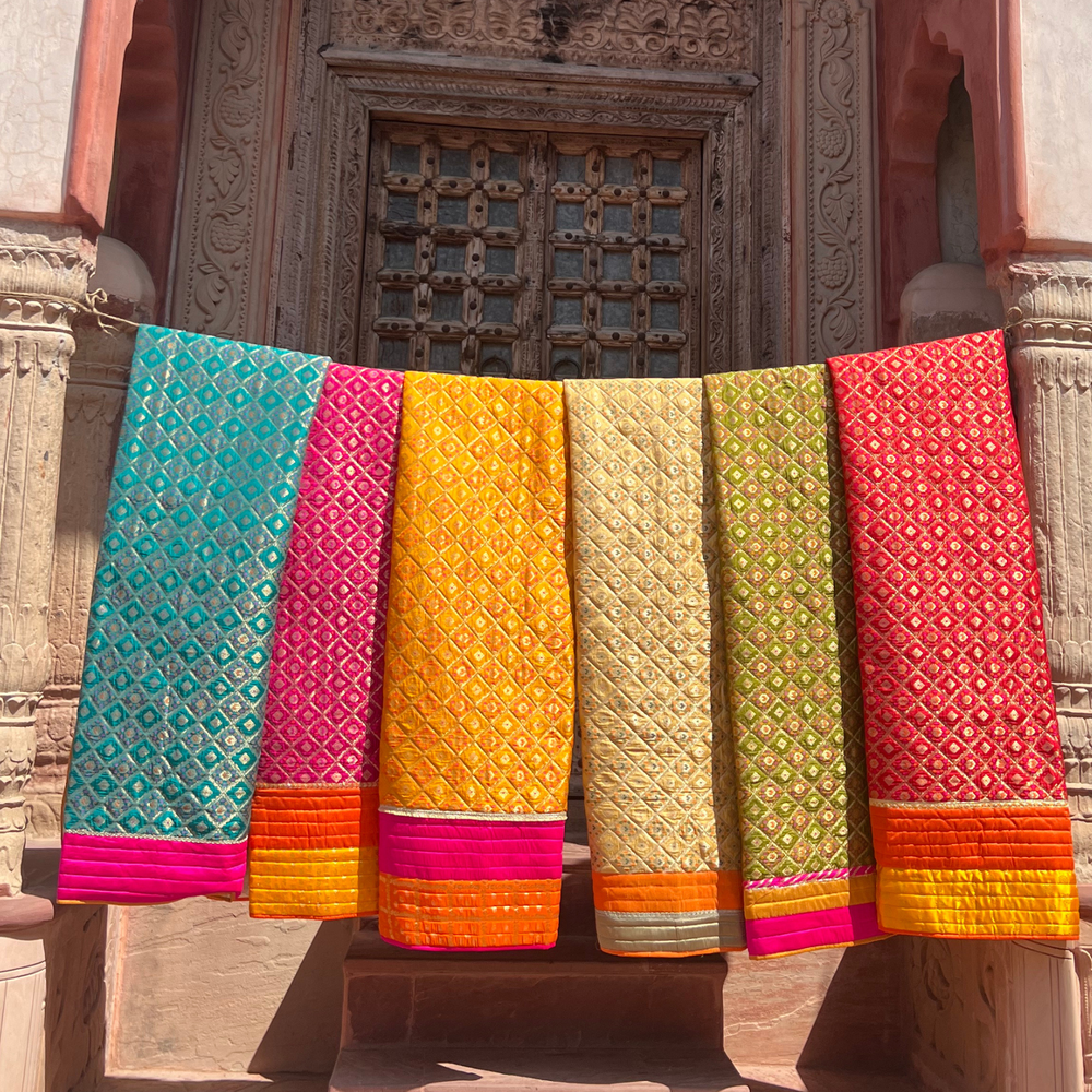 Brocade Antislip Aasan (Mehandi)