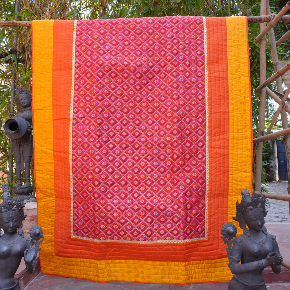 Brocade Antislip Aasan (Red)