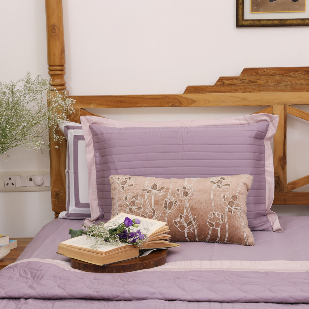Vintage Rose - Mauve Mist Cotton Reversible Bedspread