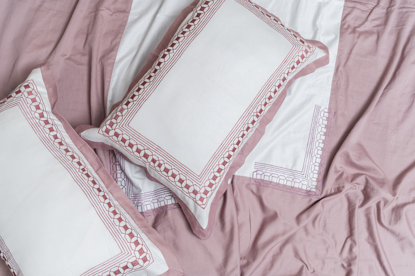 Pink Bedsheet and Duet Set