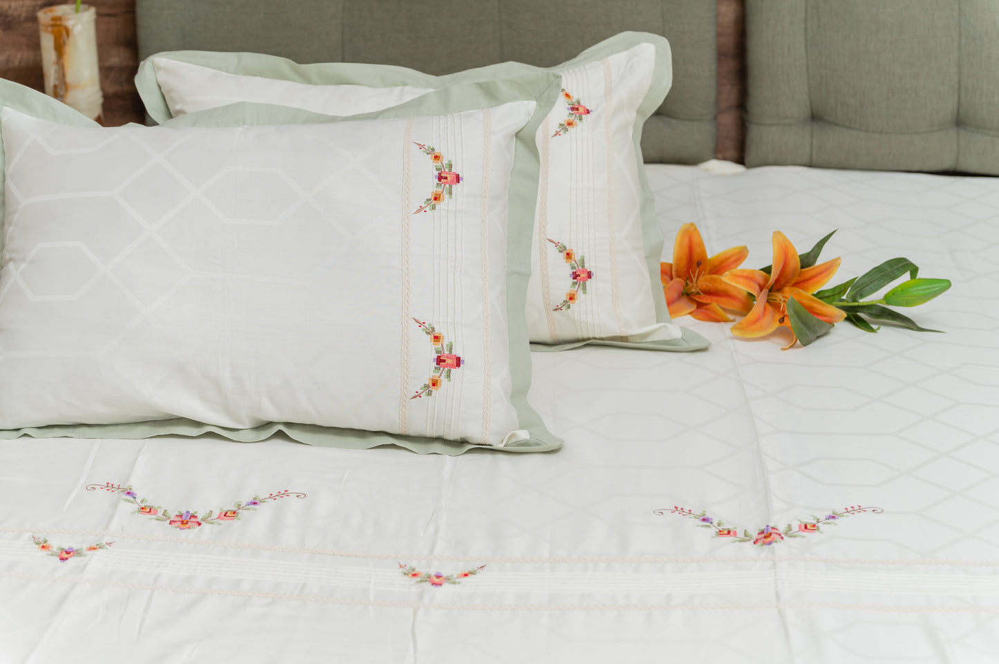 Convent Embroidery Bedsheet