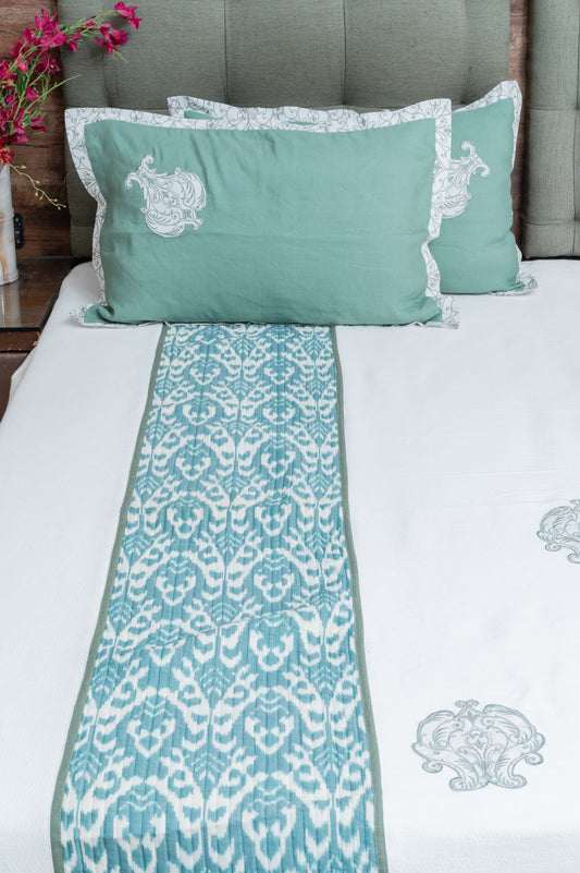 Aqua Ikkat Bedsheet