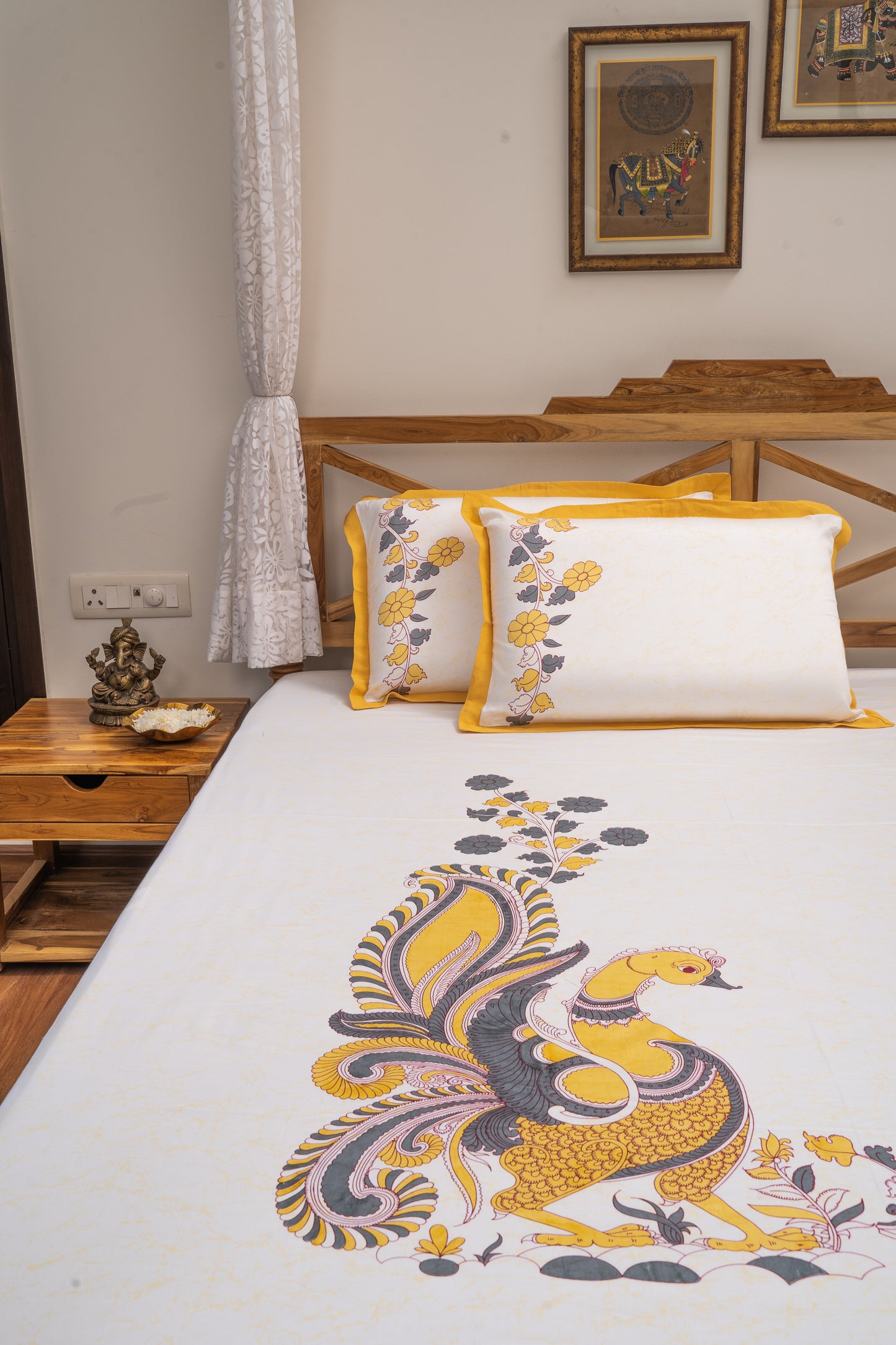 Peackock Print Bedsheet