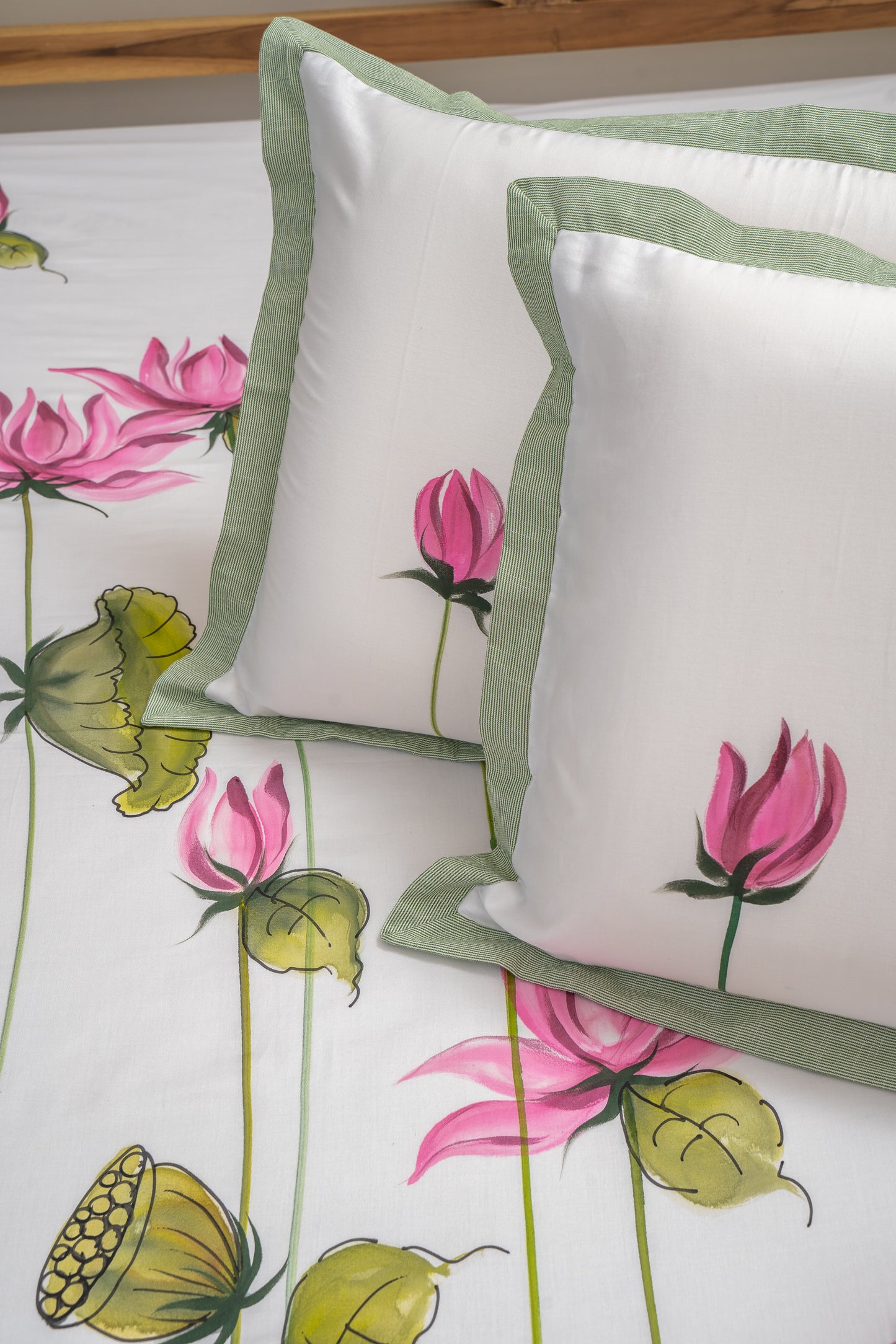 Lotus Hand Painted Bedsheet