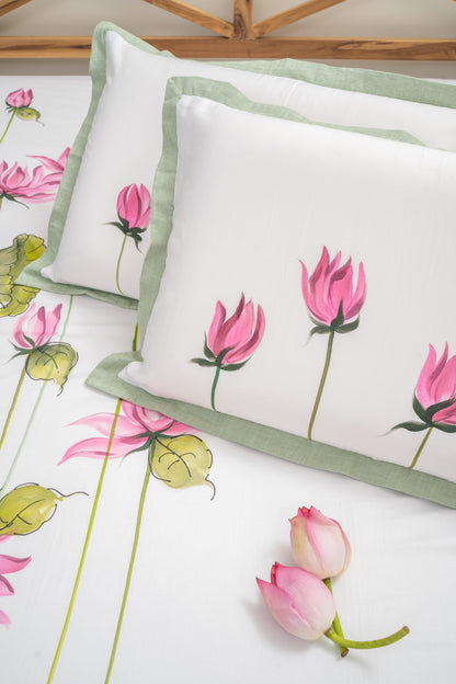 Lotus Hand Painted Bedsheet