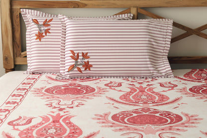 Pink Ikkat Printed Bedsheets