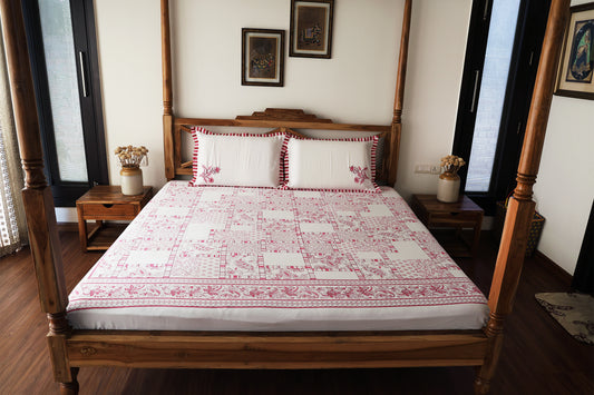 Pink Allover Printed Bedsheets