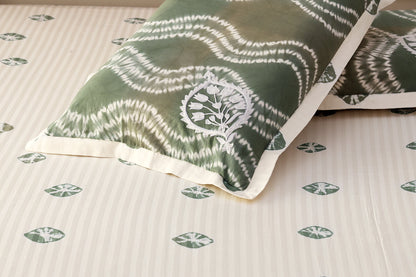 Olive Green Tie and Dye Bedsheet