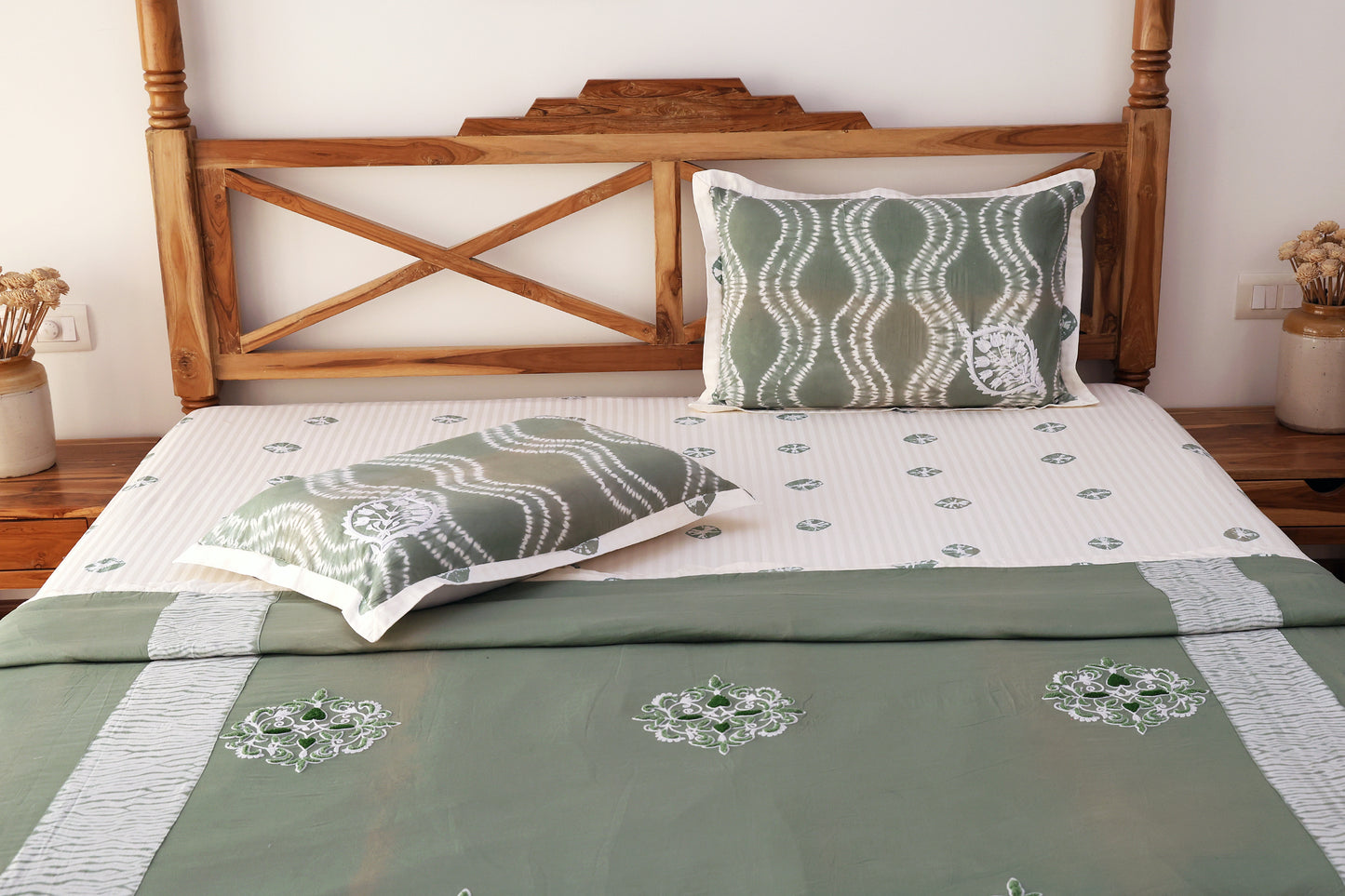 Green Tie and Dye Duet Set