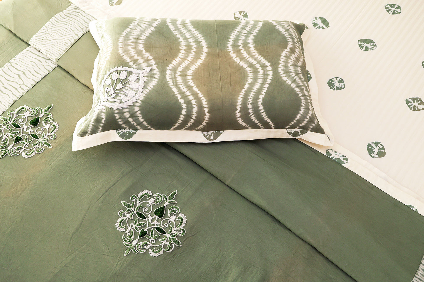 Green Tie and Dye Duet Set