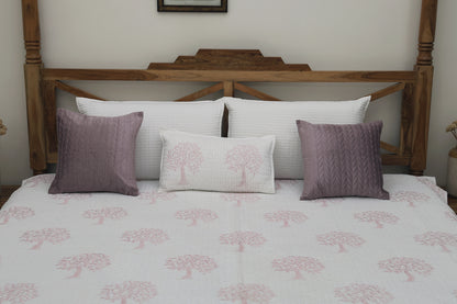 Pink Tropical Quilted Bedcover