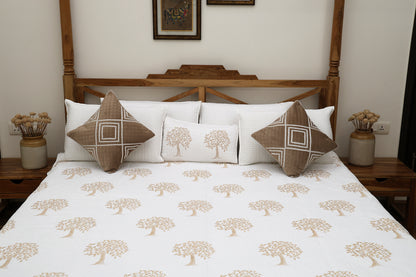 Golden Tropical Quilted Bedcover