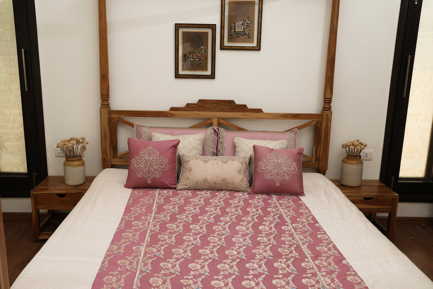 Pure Silk Banarasi Bedcover
