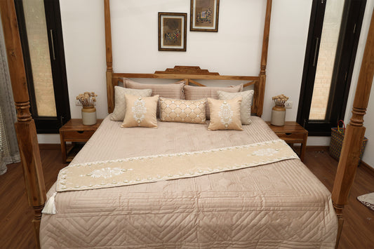 Mother of Pearl Bedcover and Runner Set