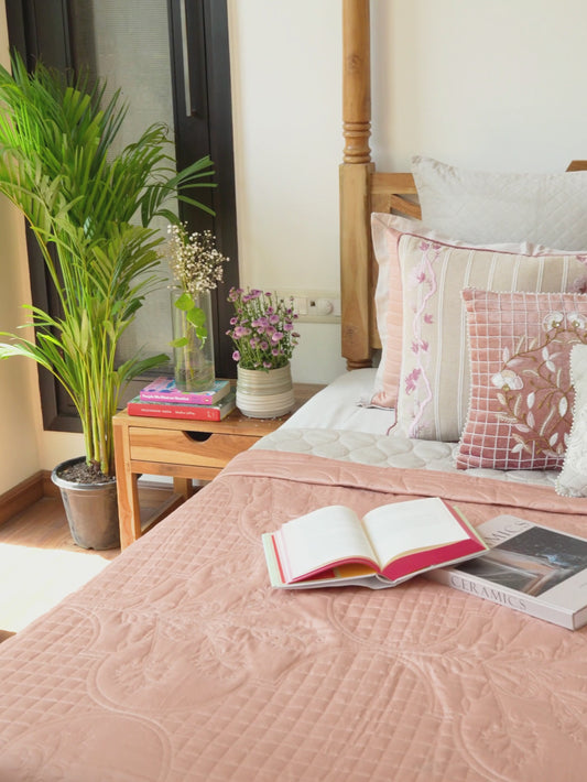 Shell Coral Cotton Bedspread